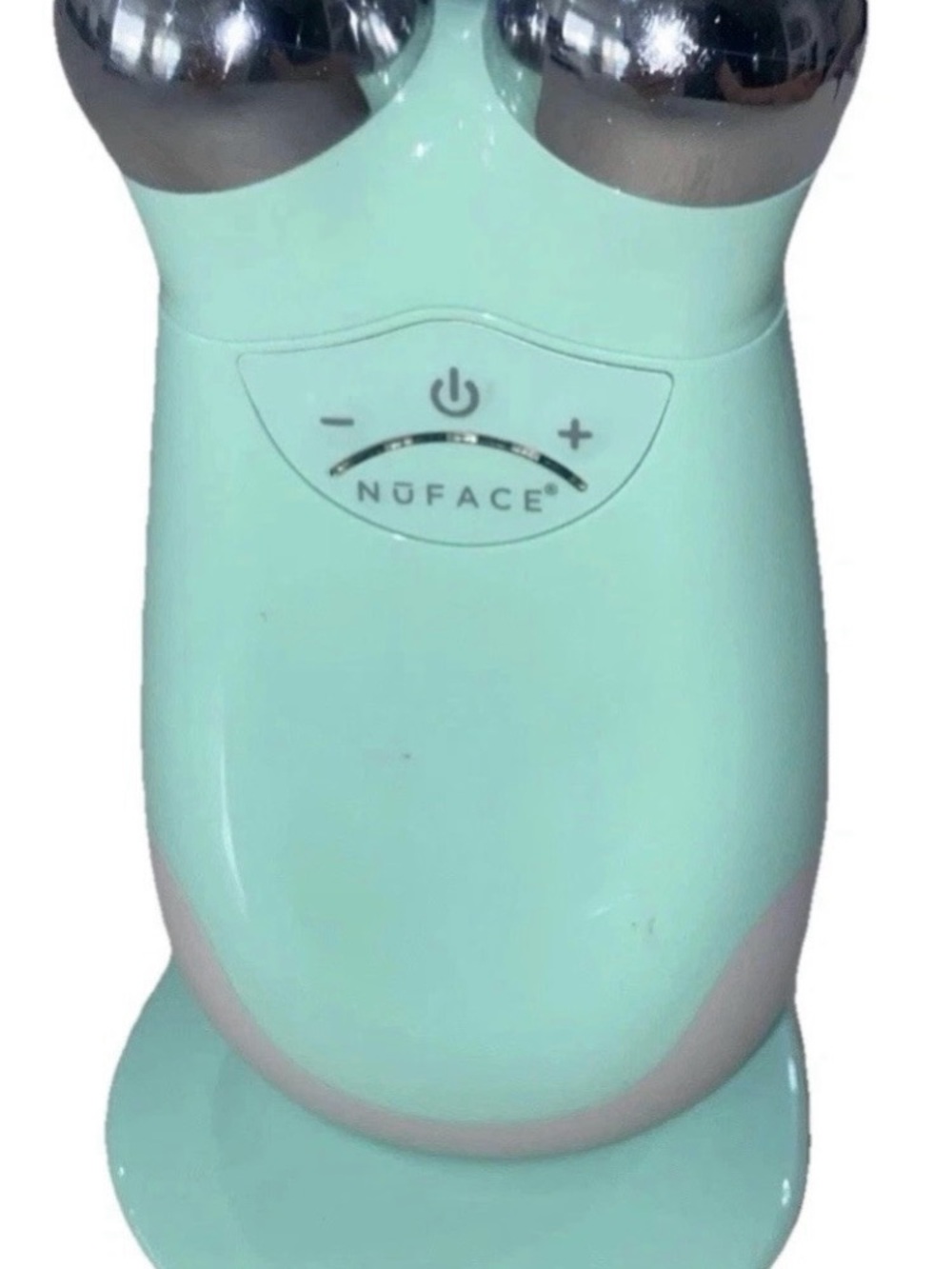 NuFace Mini Facial Toning Device in Mint Green with Chrome Spheres